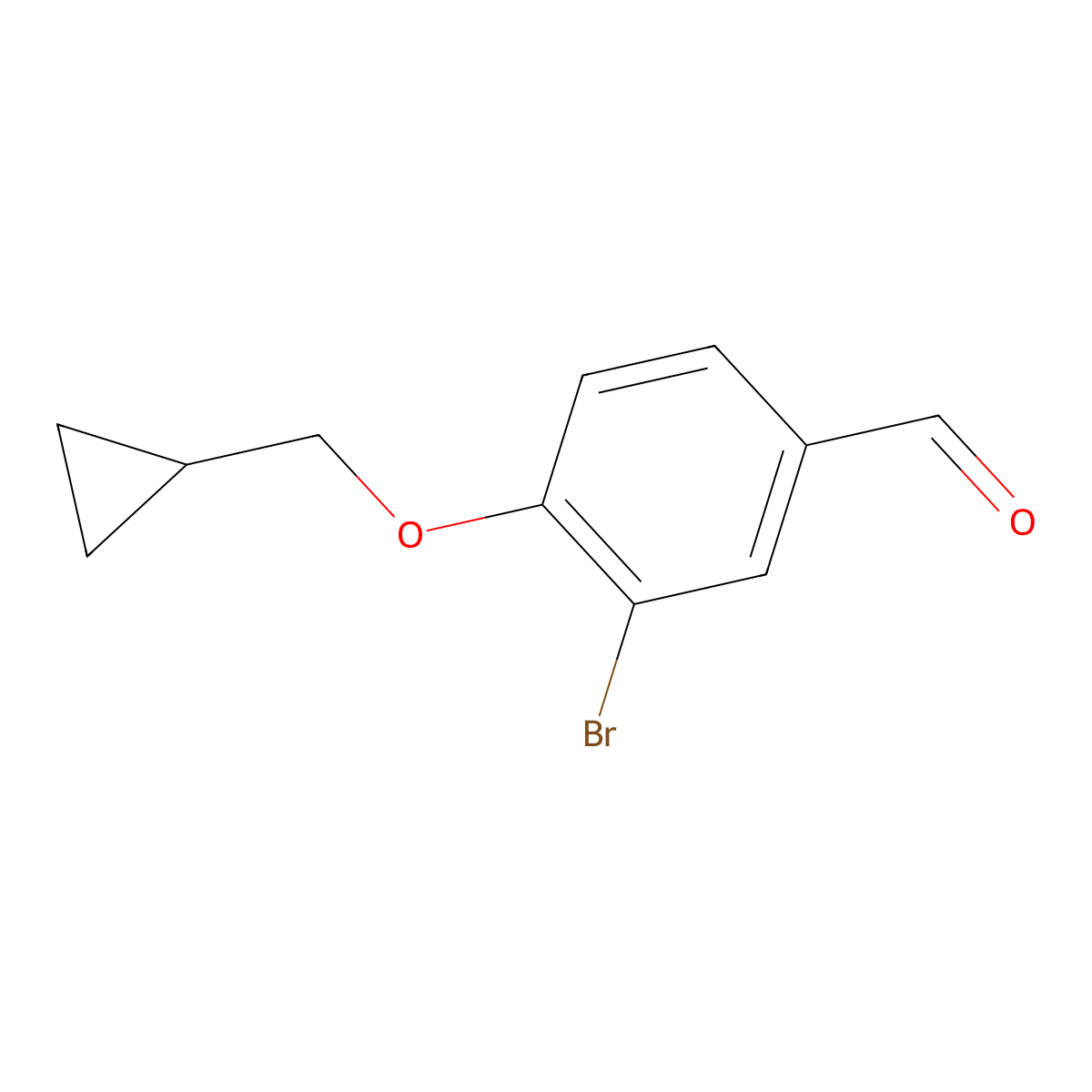 3-Bromo-4-(cyclopropylmethoxy)benzaldehyde molecular structure, CAS 628711-48-8
