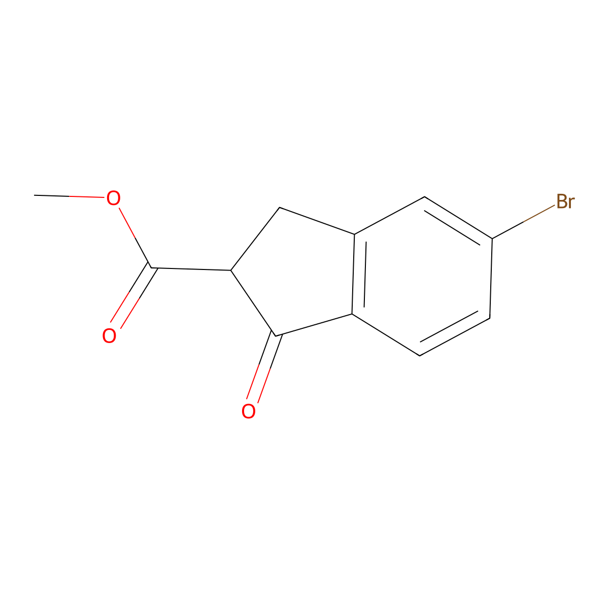 Methyl 5-bromo-2,3-dihydro-1-oxo-1H-indene-2-carboxylate molecular structure, CAS 628732-08-1