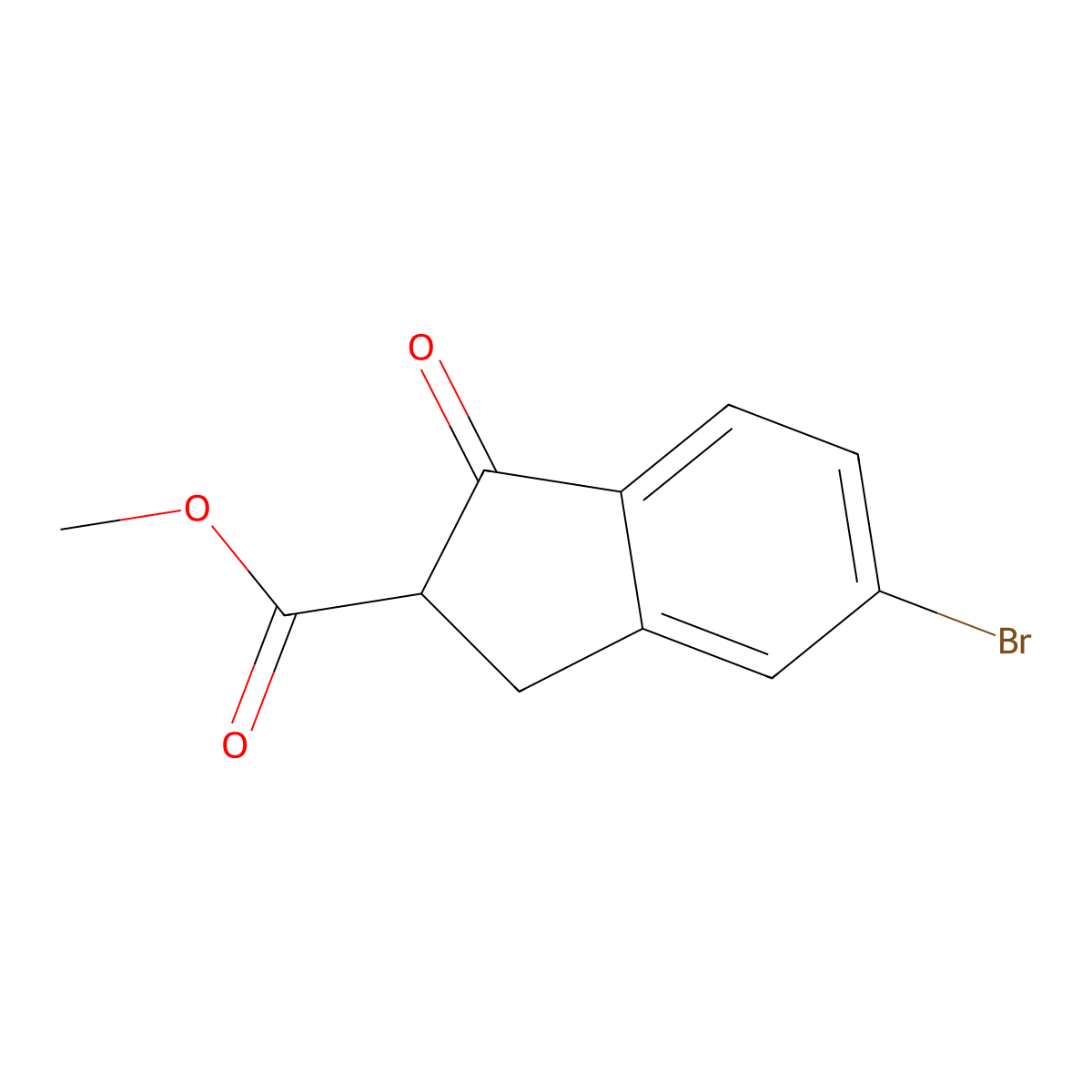 Methyl 5-bromo-2,3-dihydro-1-oxo-1H-indene-2-carboxylate molecular structure, CAS 628732-08-1