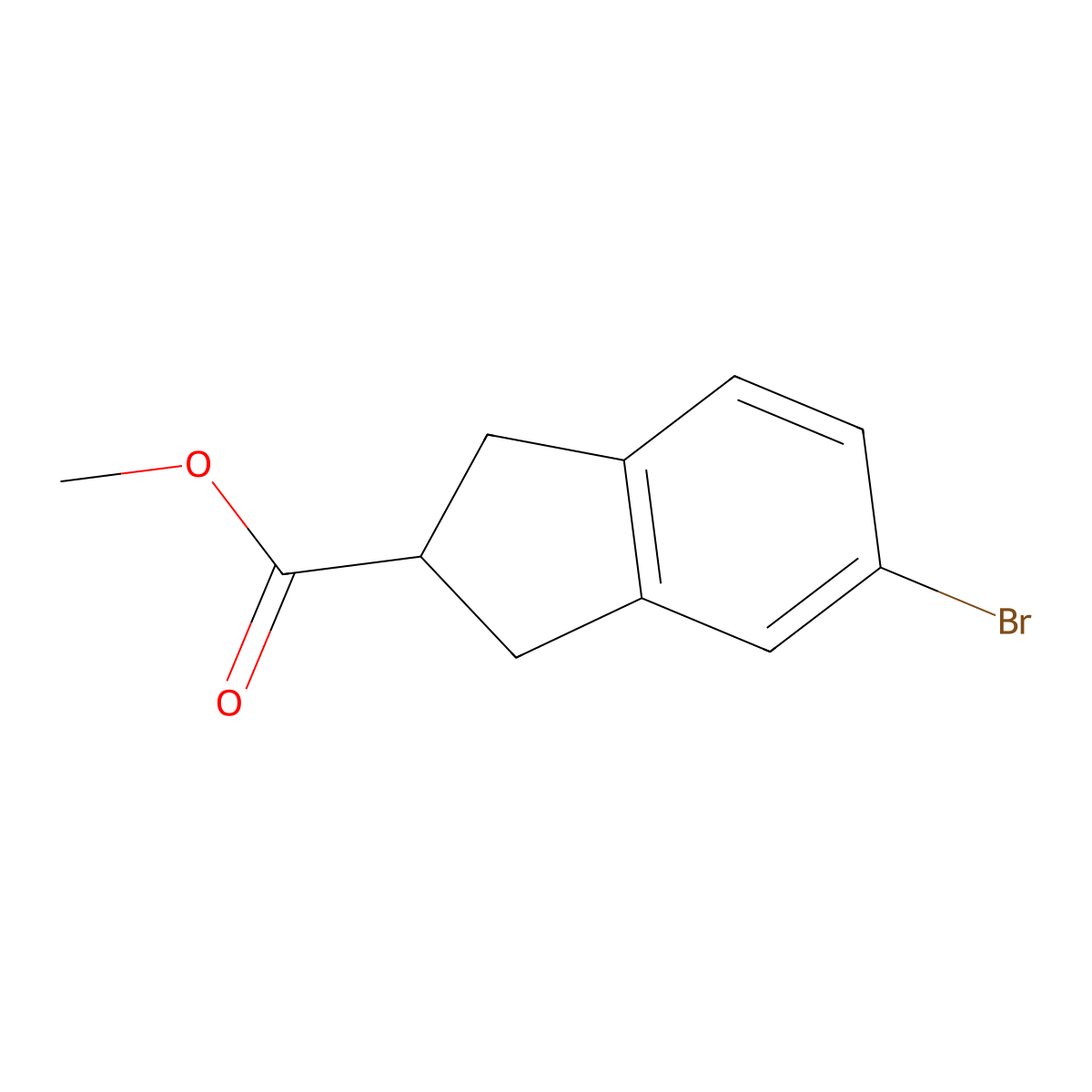 methyl 5-bromo-2,3-dihydro-1H-indene-2-carboxylate molecular structure, CAS 628732-09-2