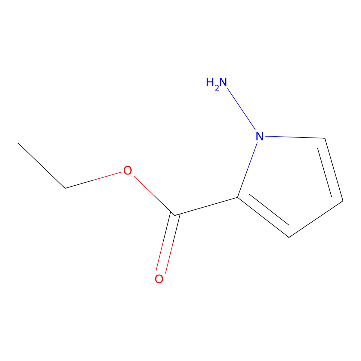 Ethyl 1-amino-1H-pyrrole-2-carboxylate molecular structure, CAS 628733-99-3