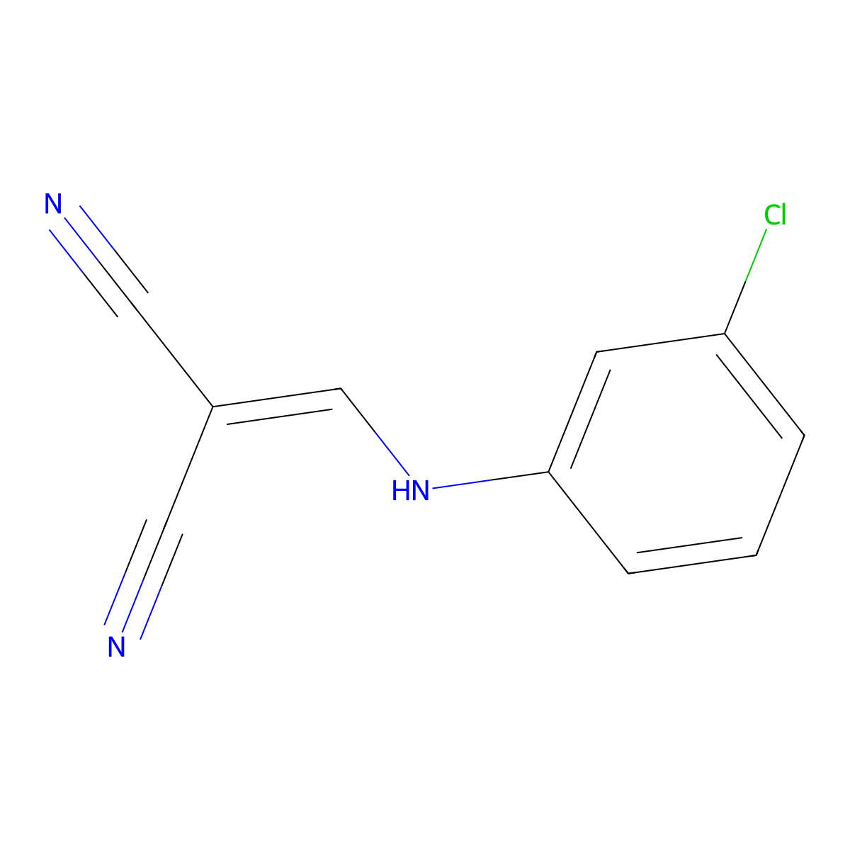 2-[(3-Chloroanilino)methylidene]propanedinitrile molecular structure, CAS 6288-52-4