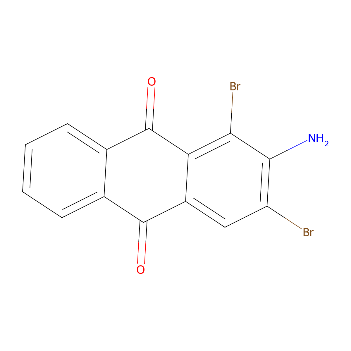 2-Amino-1,3-dibromoanthraquinone molecular structure, CAS 6288-68-2