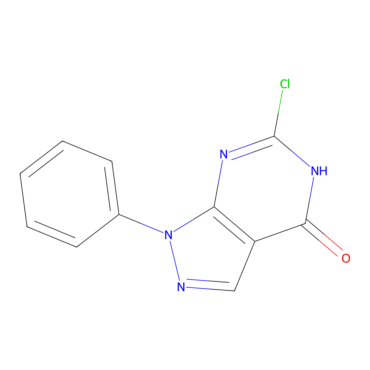 6-chloro-1-phenyl-1H,4H,5H-pyrazolo[3,4-d]pyrimidin-4-one molecular structure, CAS 6288-99-9