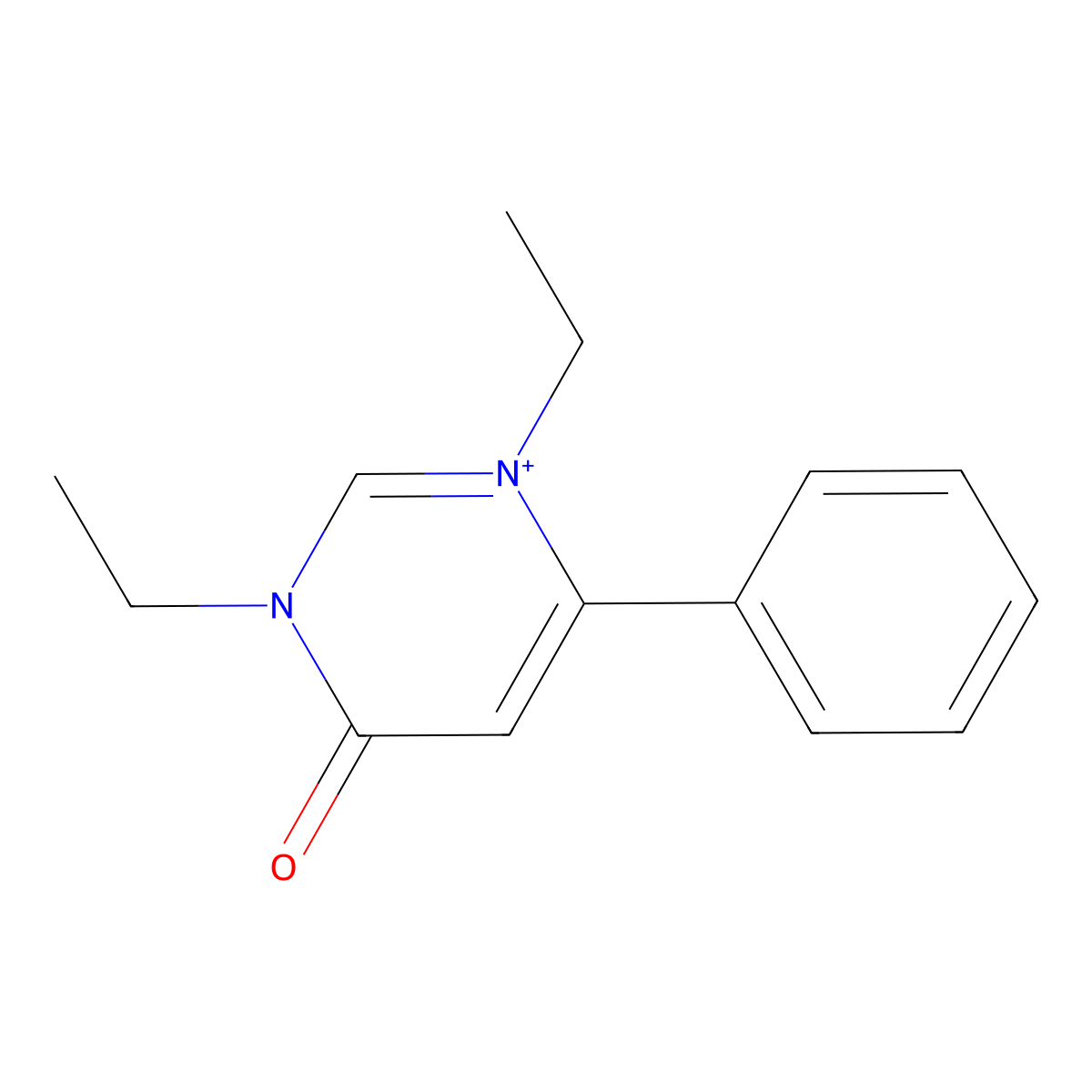 1,3-Diethyl-4-oxo-6-phenylpyrimidinium molecular structure, CAS 62880-06-2