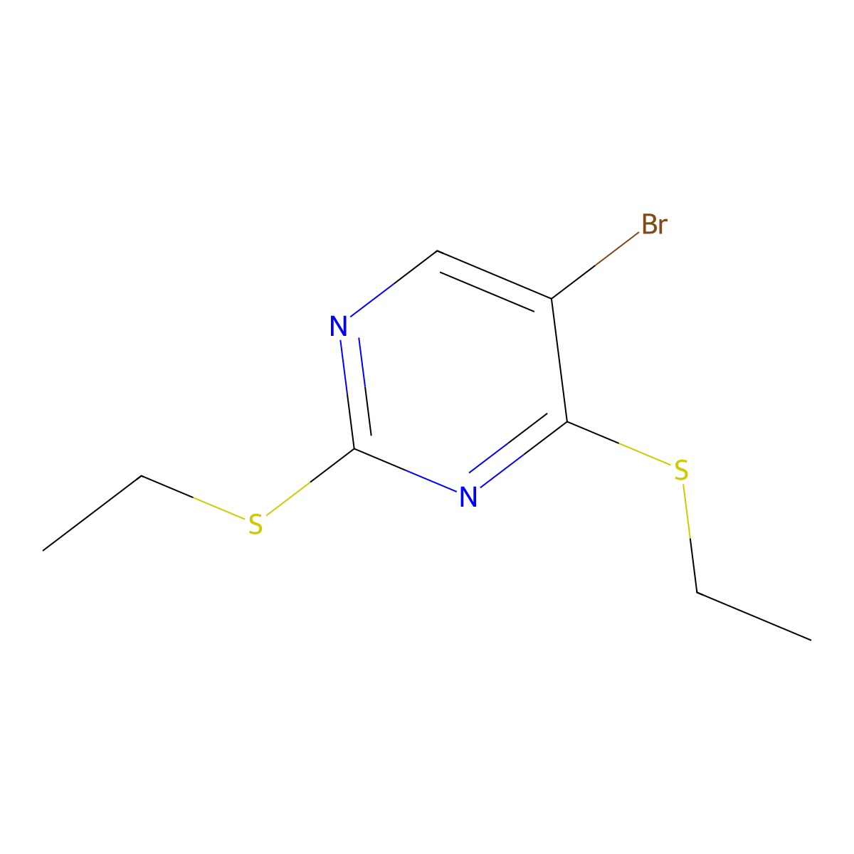 5-Bromo-2,4-bis(ethylsulfanyl)pyrimidine molecular structure, CAS 62880-70-0