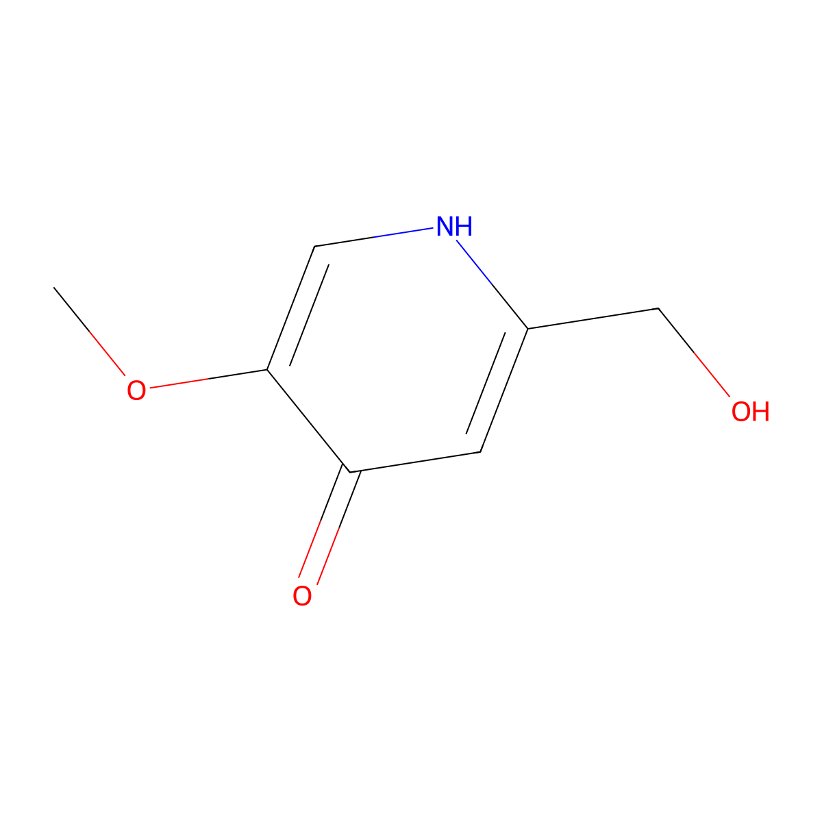 2-(Hydroxymethyl)-5-methoxypyridin-4(1H)-one molecular structure, CAS 62885-42-1