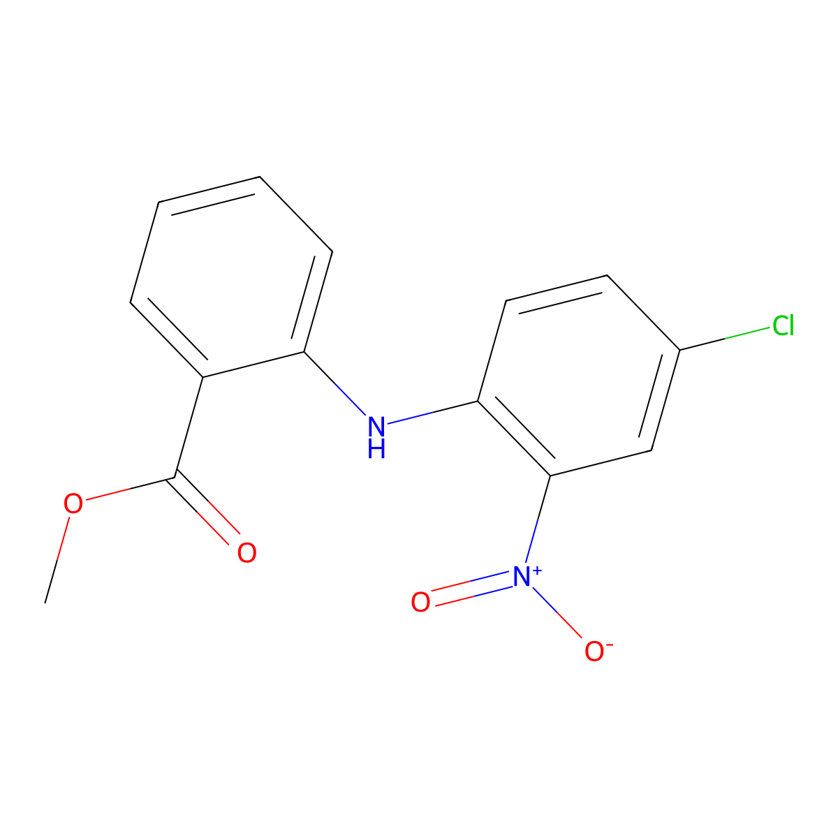 Methyl 2-(4-chloro-2-nitroanilino)benzoate molecular structure, CAS 62889-51-4