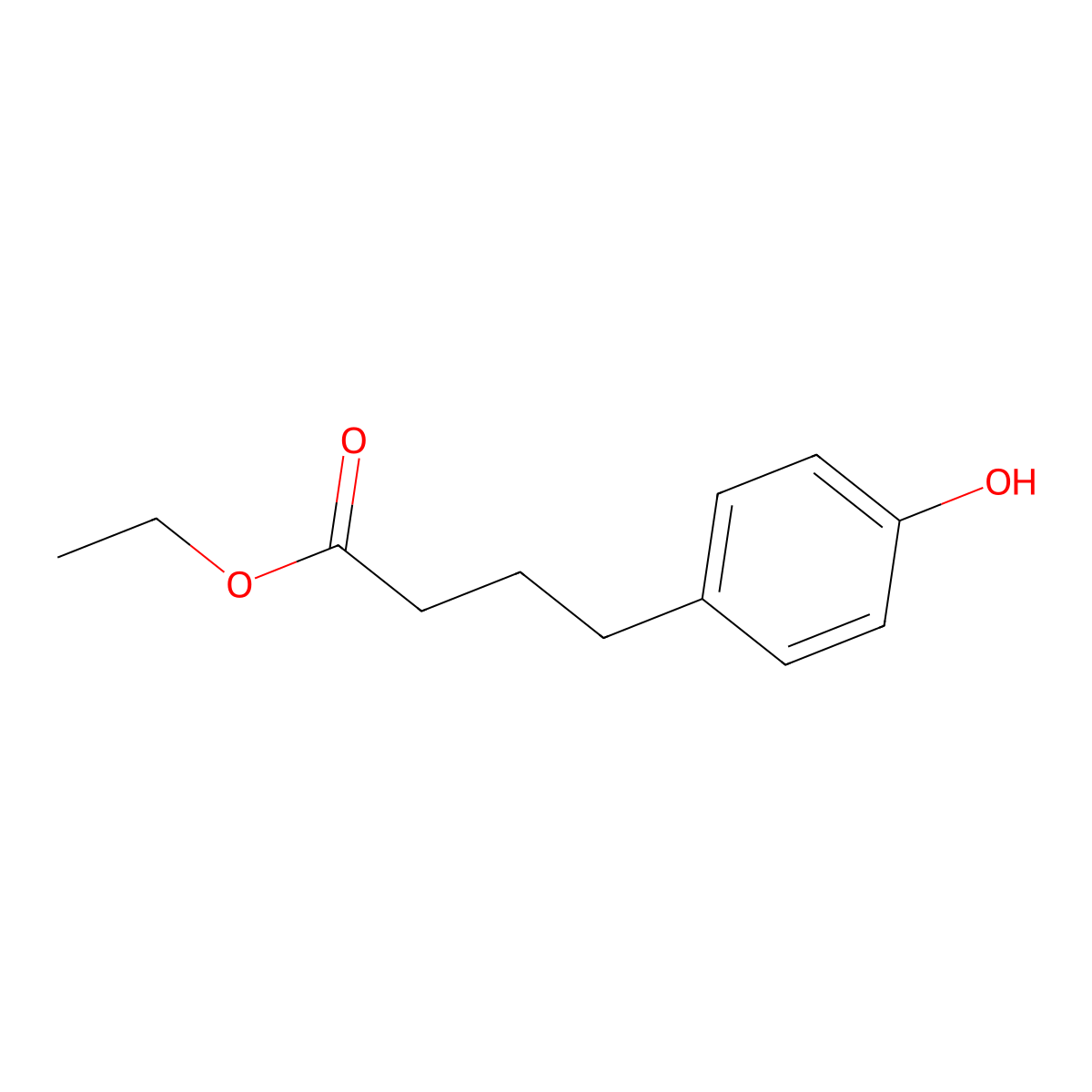 Ethyl 4-(4-hydroxyphenyl)butanoate molecular structure, CAS 62889-58-1