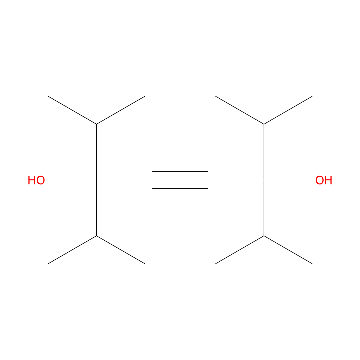 2,7-Dimethyl-3,6-di(propan-2-yl)oct-4-yne-3,6-diol molecular structure, CAS 6289-25-4