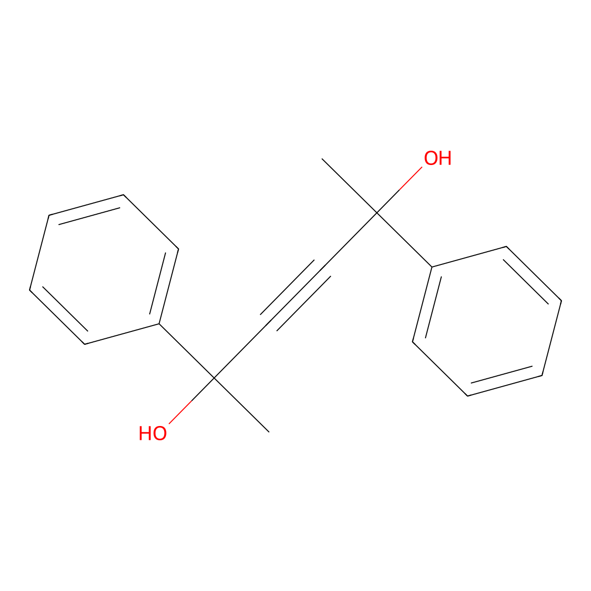 2,5-Diphenylhex-3-yne-2,5-diol molecular structure, CAS 6289-26-5