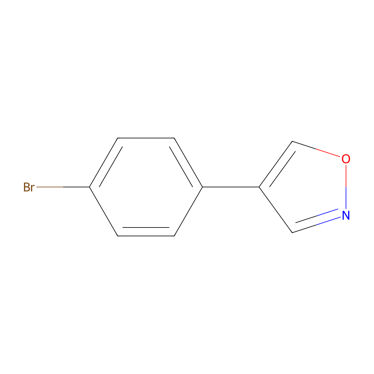 4-(4-Bromophenyl)-1,2-oxazole molecular structure, CAS 62893-29-2