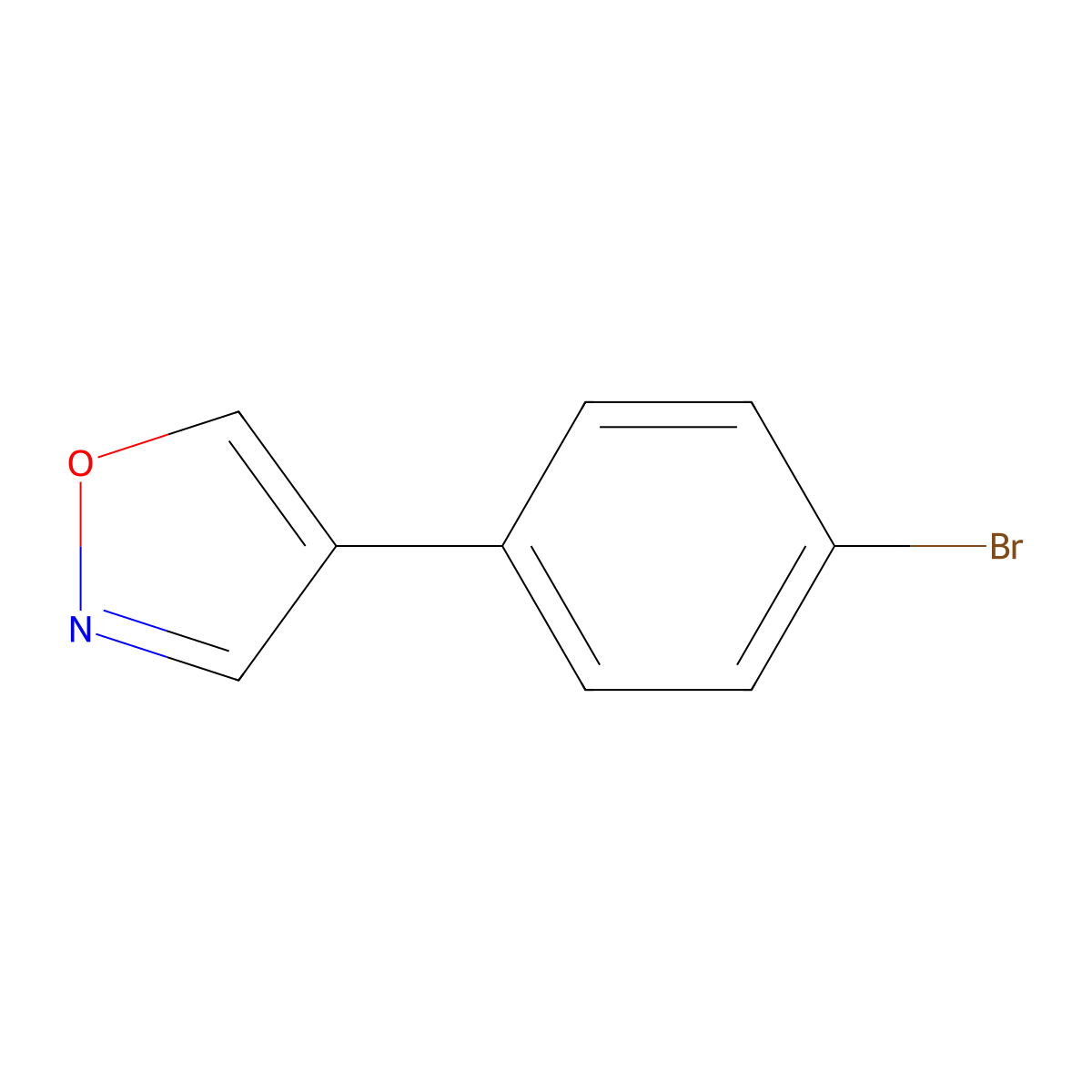 4-(4-Bromophenyl)-1,2-oxazole molecular structure, CAS 62893-29-2
