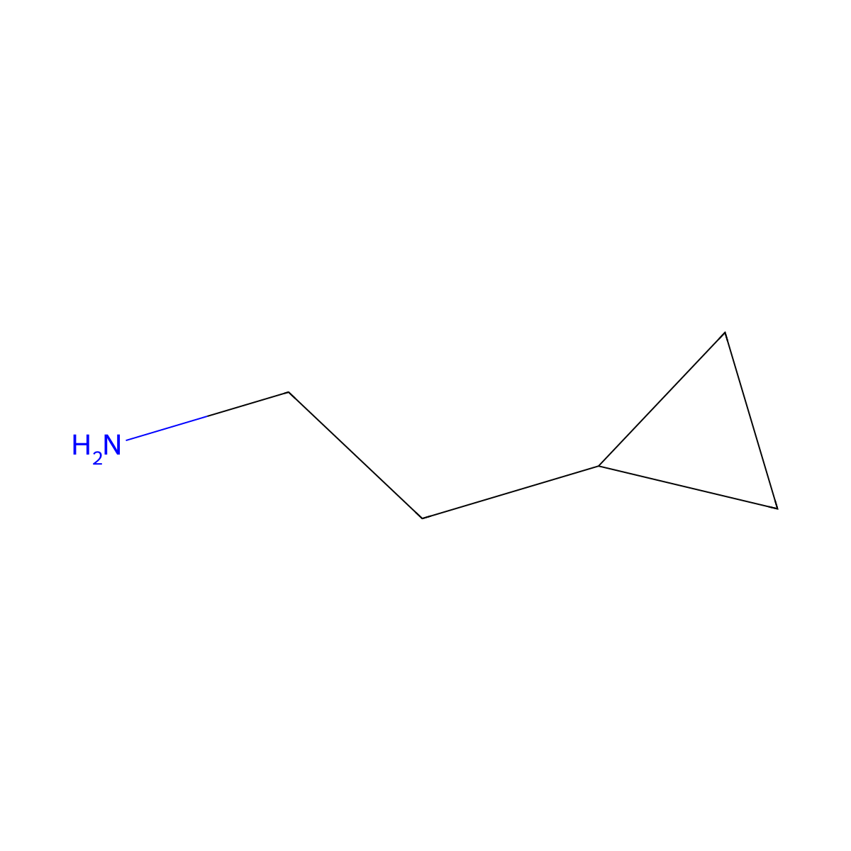 Cyclopropaneethanamine molecular structure, CAS 62893-54-3