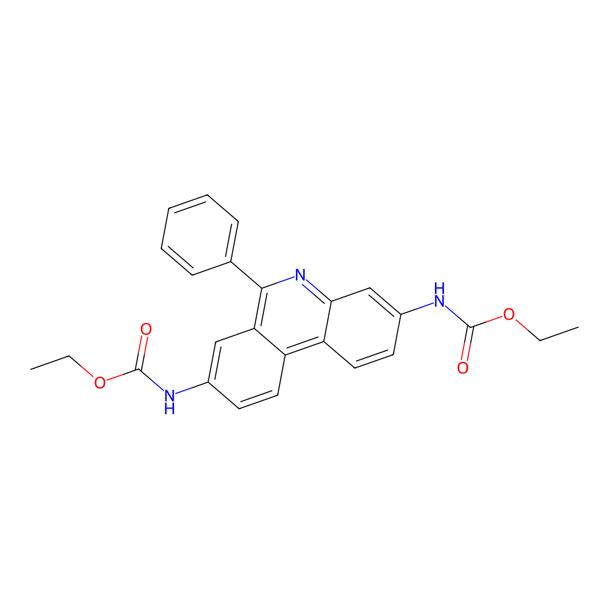 3,8-Bis(ethoxycarbonylamino)-6-phenylphenanthridine molecular structure, CAS 62895-39-0
