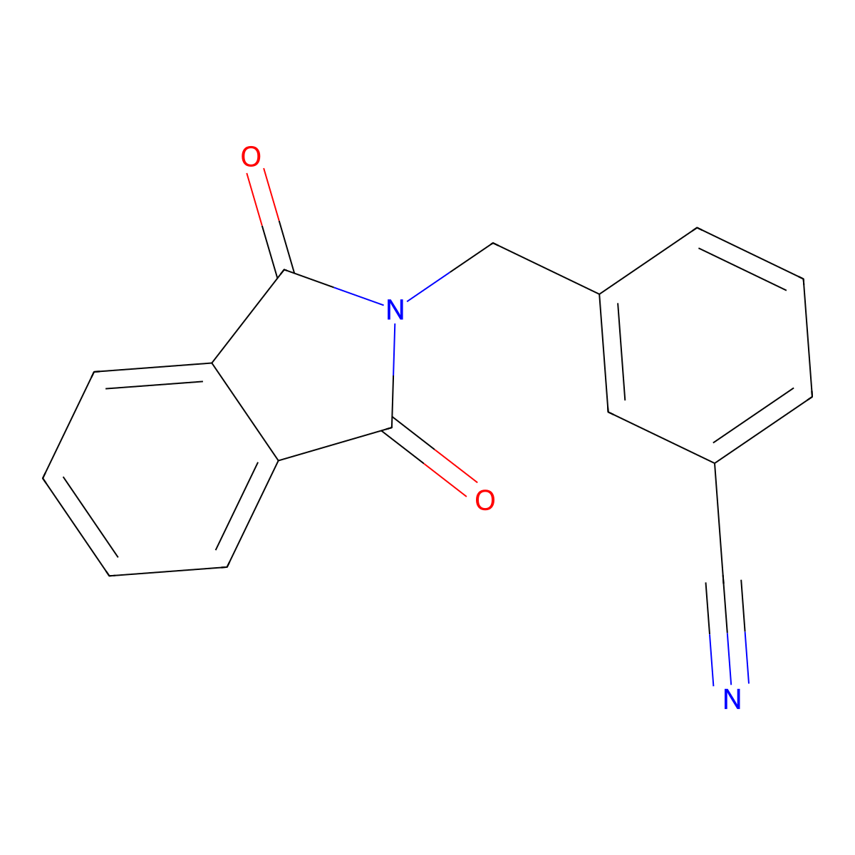 3-((1,3-Dioxoisoindolin-2-yl)methyl)benzonitrile molecular structure, CAS 62898-68-4