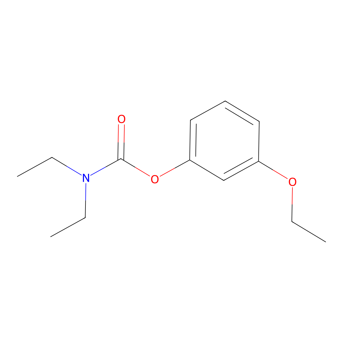 3-Ethoxyphenyl diethylcarbamate molecular structure, CAS 62899-61-0