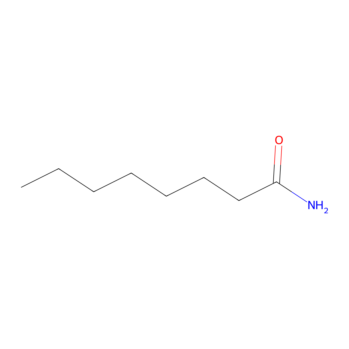 Octanamide molecular structure, CAS 629-01-6