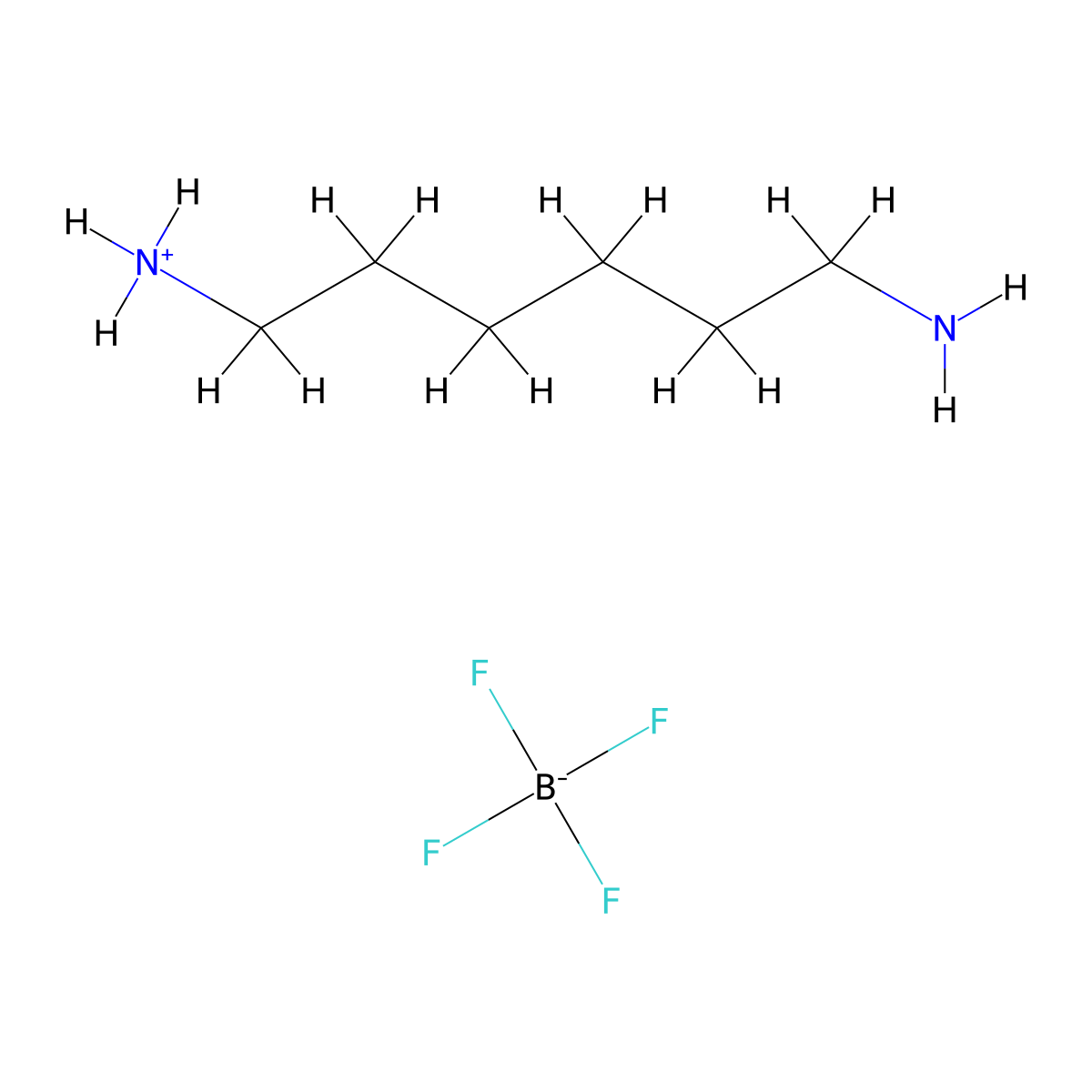 Hexane-1,6-diammonium tetrafluoroborate molecular structure, CAS 629-02-7