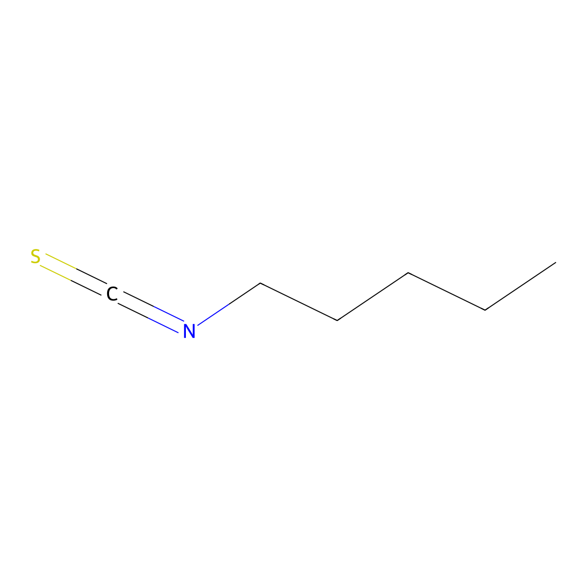 Amyl isothiocyanate molecular structure, CAS 629-12-9