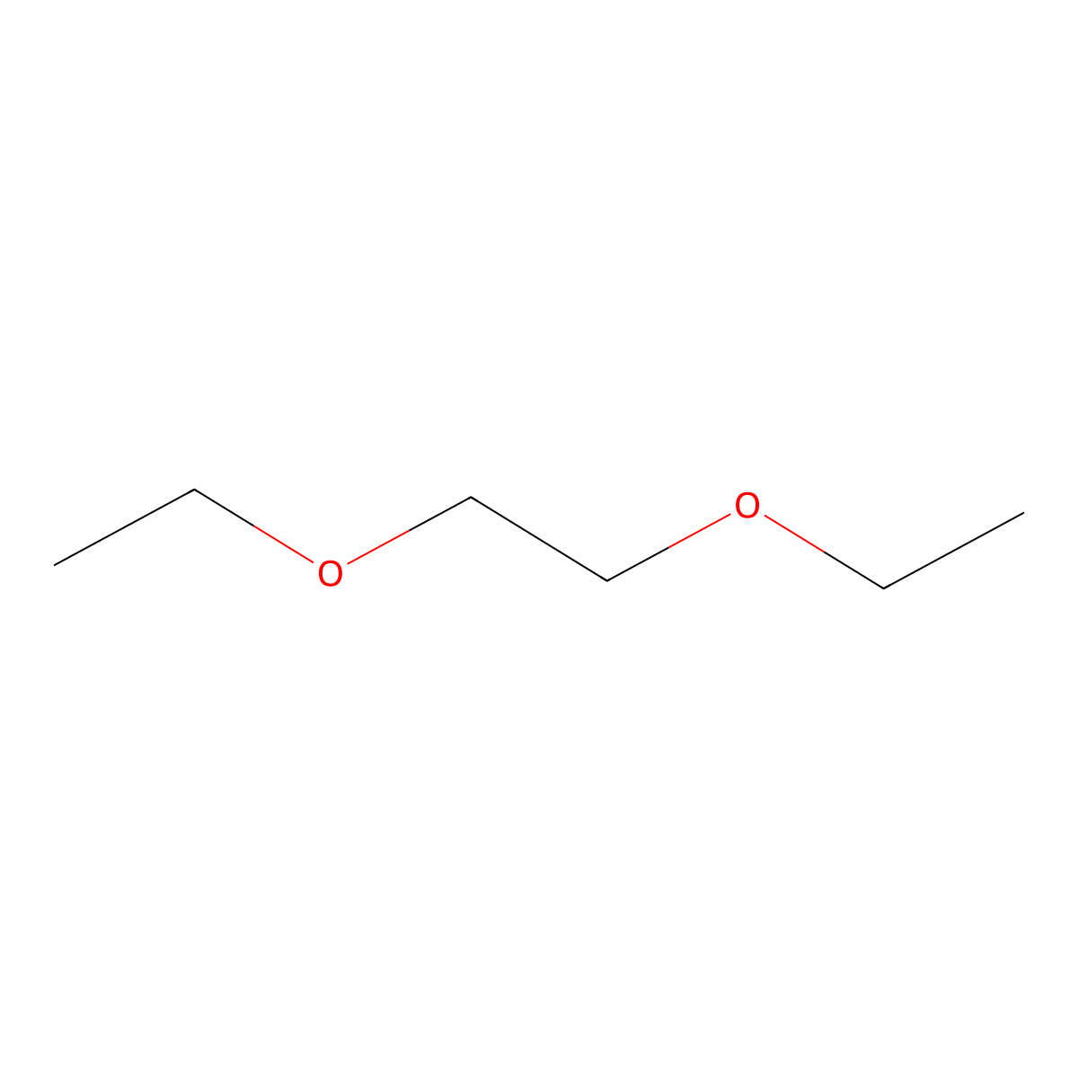 Ethylene glycol diethyl ether molecular structure, CAS 629-14-1