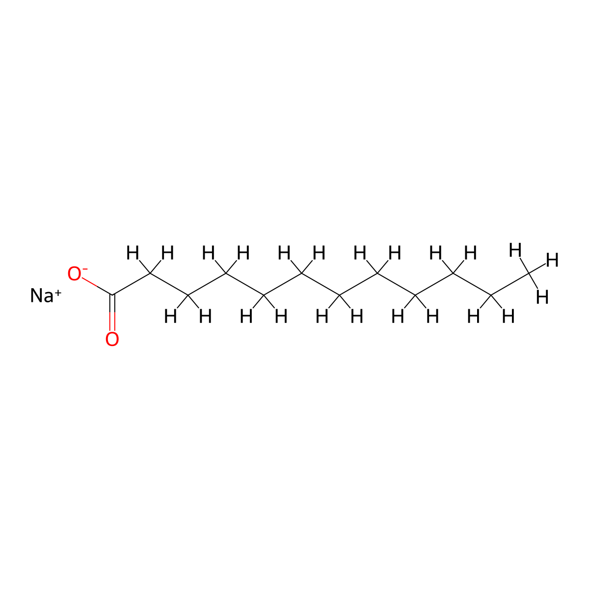 Sodium Laurate molecular structure, CAS 629-25-4