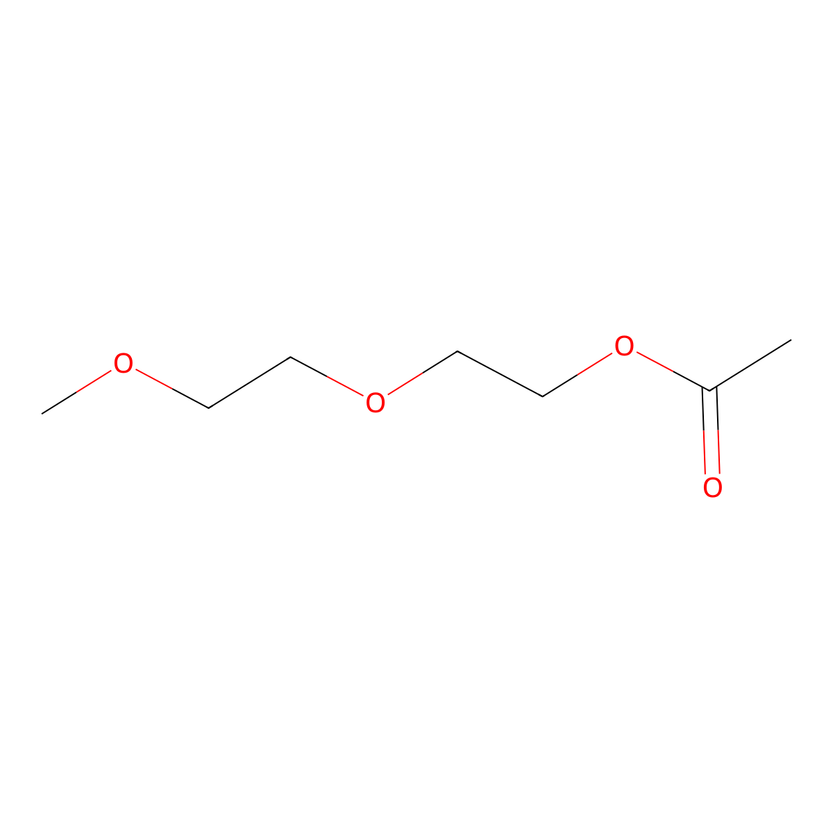 Diethylene glycol monomethyl ether acetate molecular structure, CAS 629-38-9