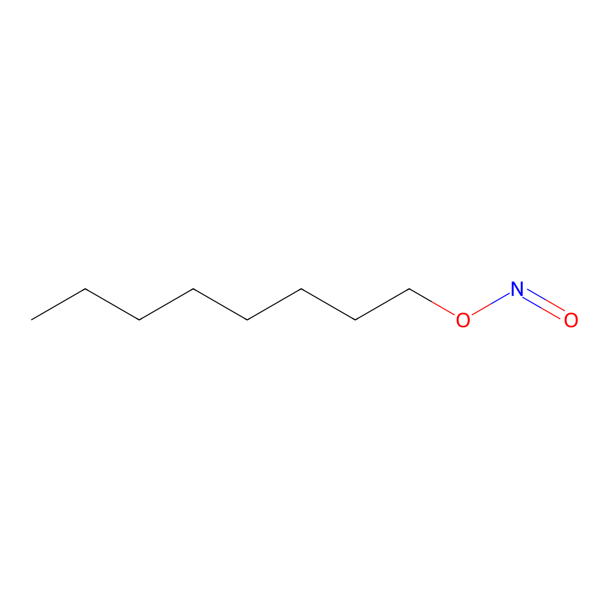 Octyl nitrite molecular structure, CAS 629-46-9