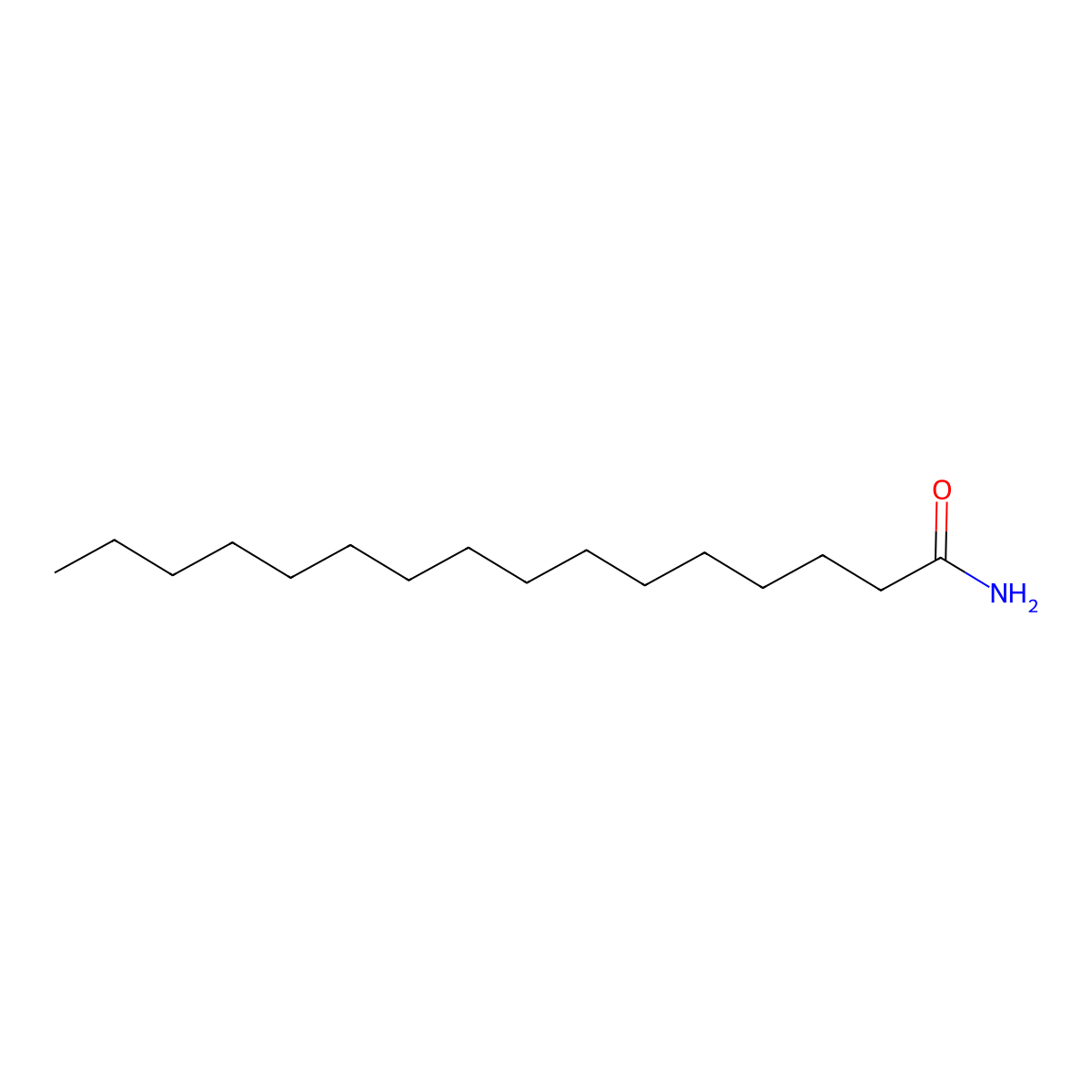 Hexadecanamide molecular structure, CAS 629-54-9
