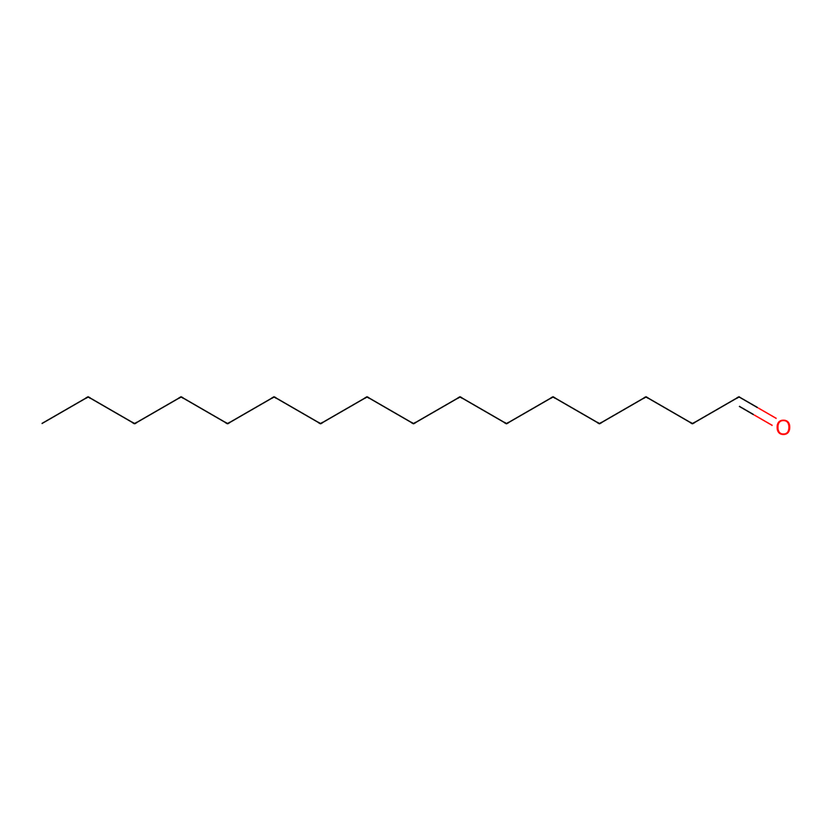 Hexadecanal molecular structure, CAS 629-80-1