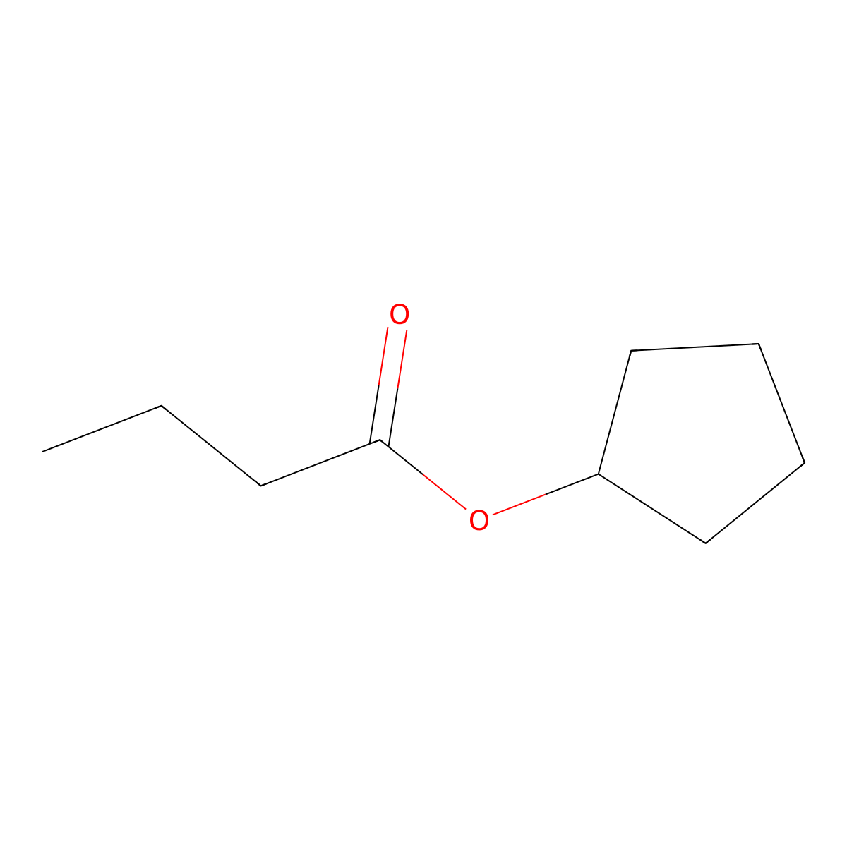 Cyclopentyl butyrate molecular structure, CAS 6290-13-7