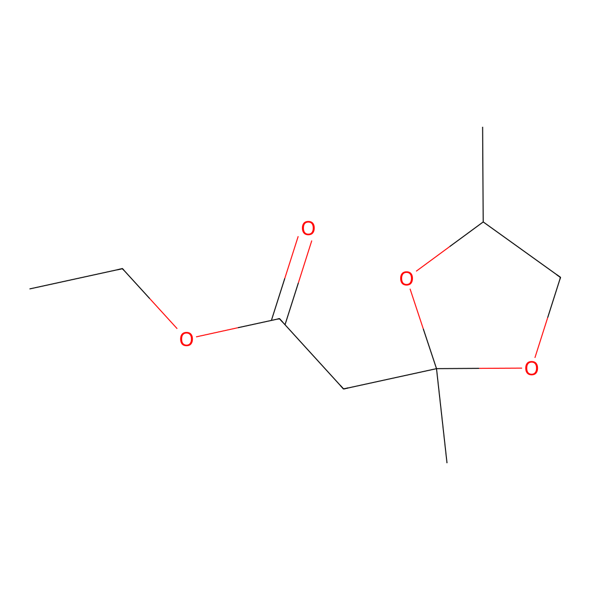 Ethyl 2,4-dimethyl-1,3-dioxolane-2-acetate molecular structure, CAS 6290-17-1