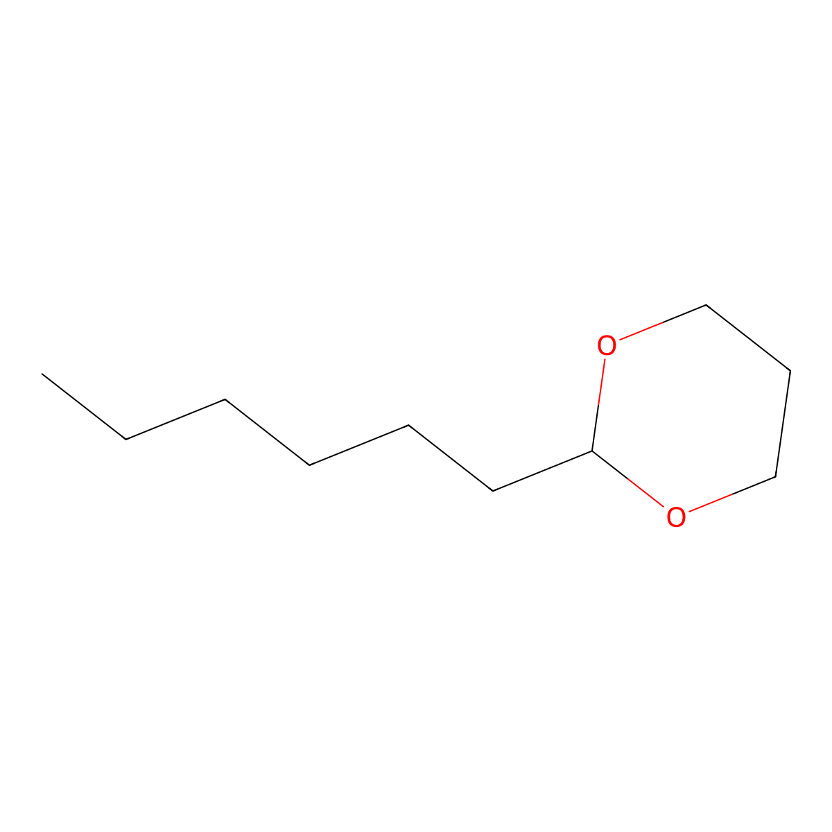 2-Hexyl-1,3-dioxane molecular structure, CAS 6290-20-6