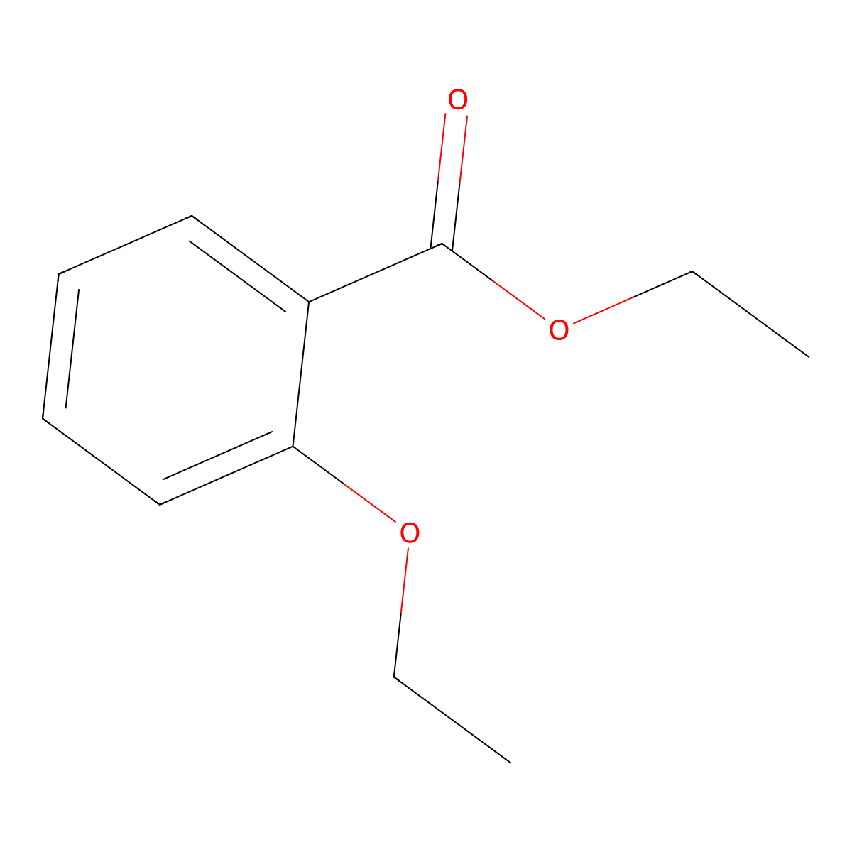 Benzoic acid, 2-ethoxy-, ethyl ester molecular structure, CAS 6290-24-0