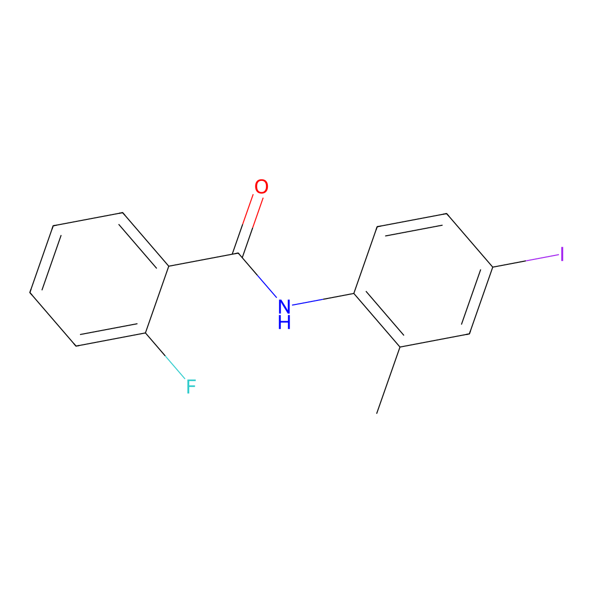 2-fluoro-N-(4-iodo-2-methylphenyl)benzamide molecular structure, CAS 6290-61-5