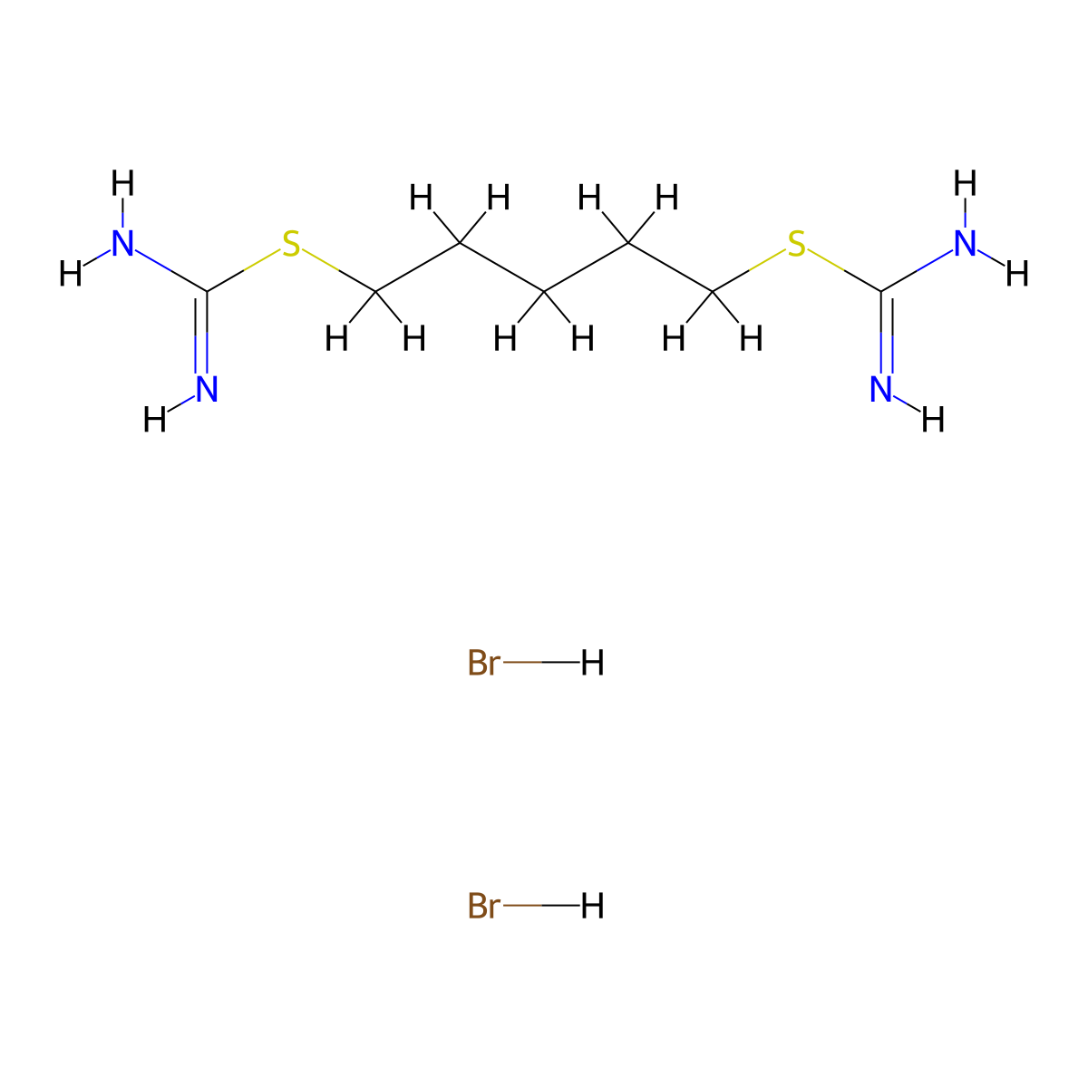 Pseudourea, 2,2'-pentamethylenebis(2-thio-, dihydrobromide molecular structure, CAS 6290-92-2
