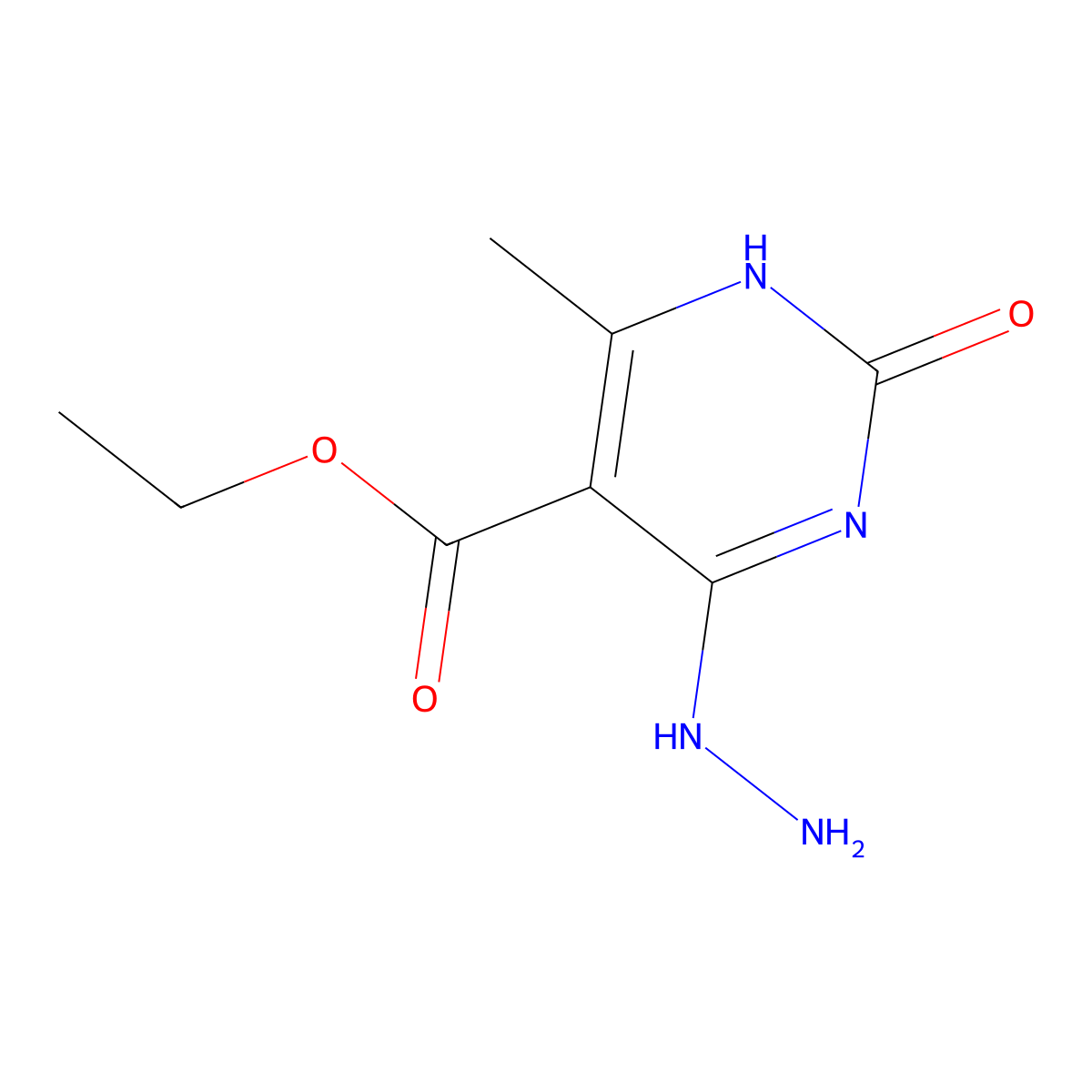 Ethyl 4-hydrazinyl-2-hydroxy-6-methylpyrimidine-5-carboxylate molecular structure, CAS 62900-13-4