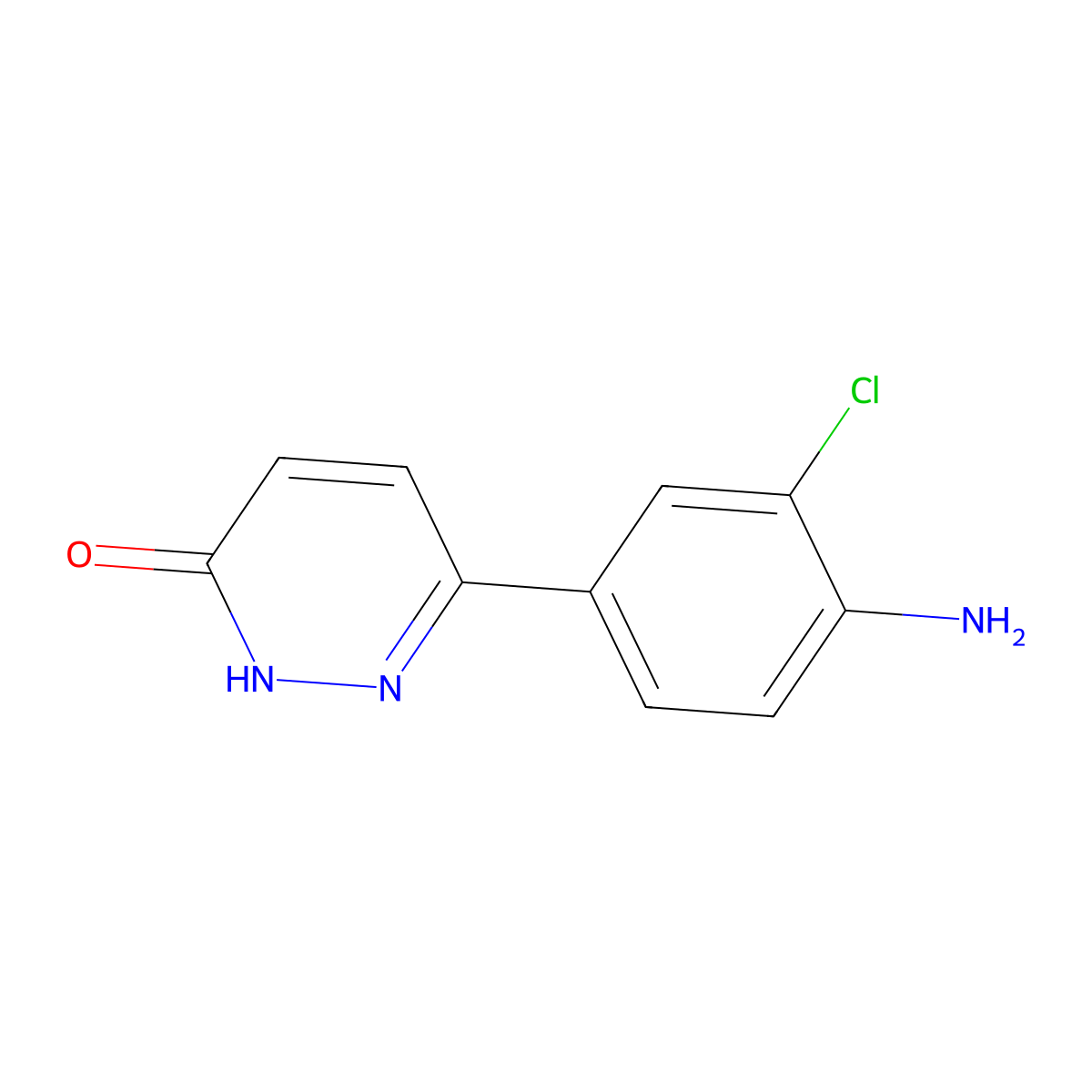 6-(4-Amino-3-chlorophenyl)pyridazin-3(2H)-one molecular structure, CAS 62902-50-5