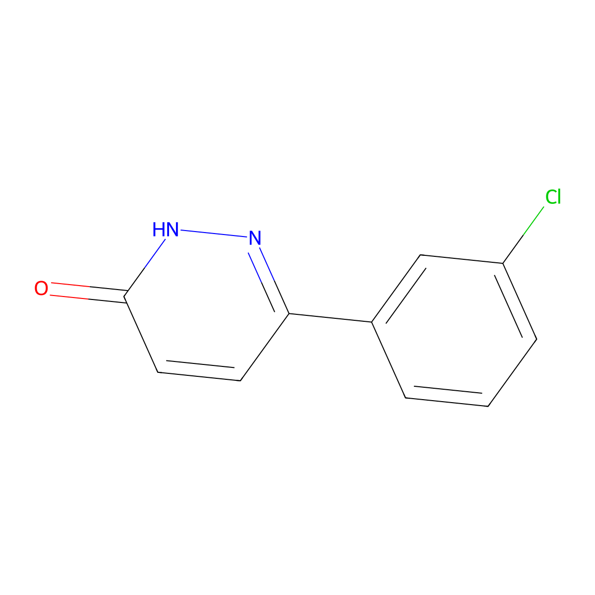 6-(3-chlorophenyl)pyridazin-3(2H)-one molecular structure, CAS 62902-66-3