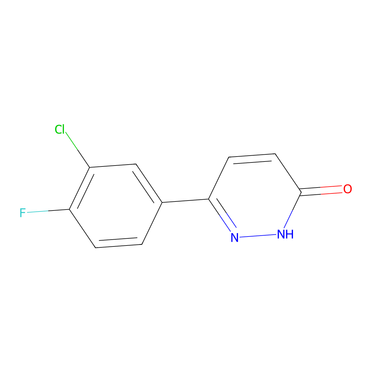 6-(3-Chloro-4-fluorophenyl)-2,3-dihydropyridazin-3-one molecular structure, CAS 62902-73-2