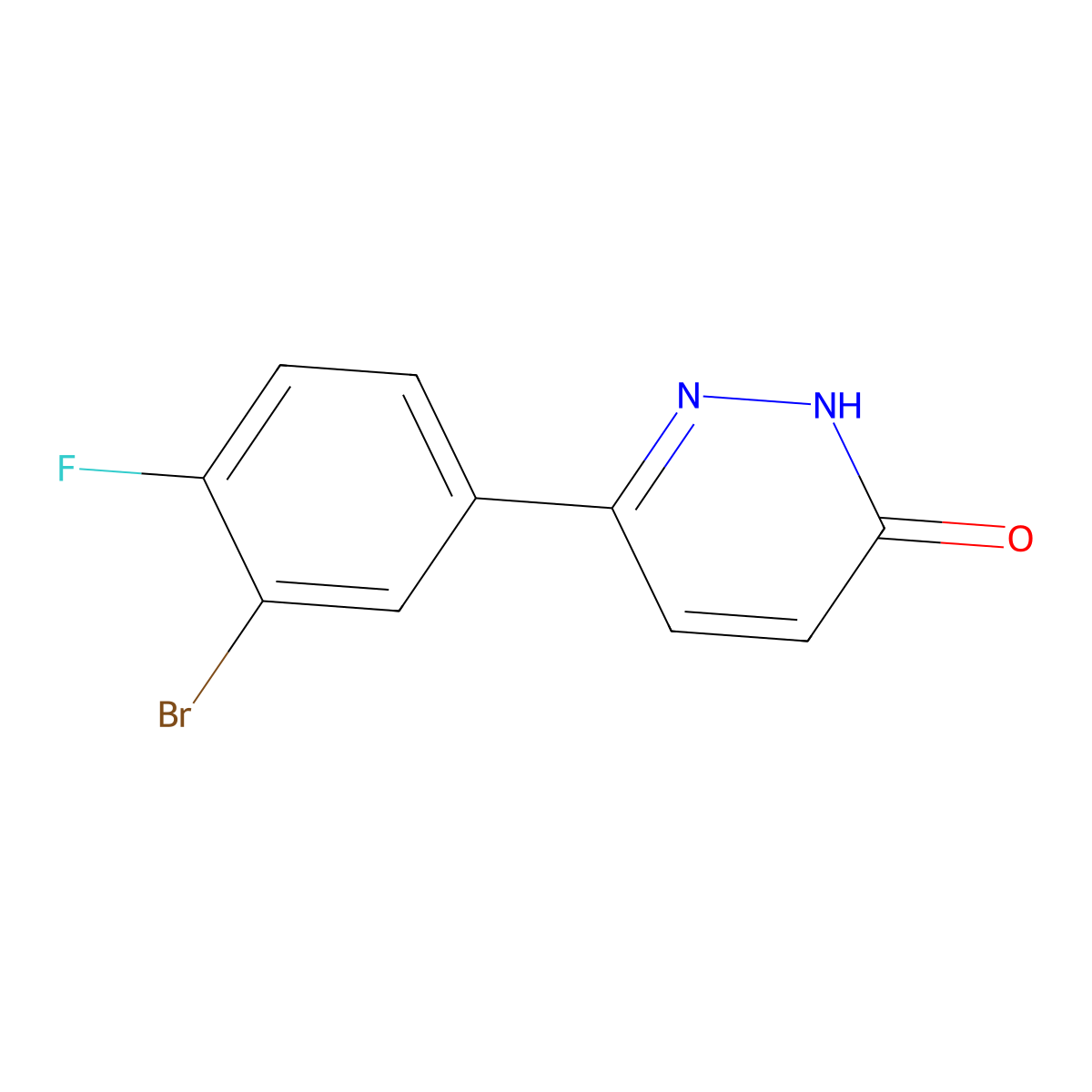 6-(3-Bromo-4-fluorophenyl)-2,3-dihydropyridazin-3-one molecular structure, CAS 62902-75-4