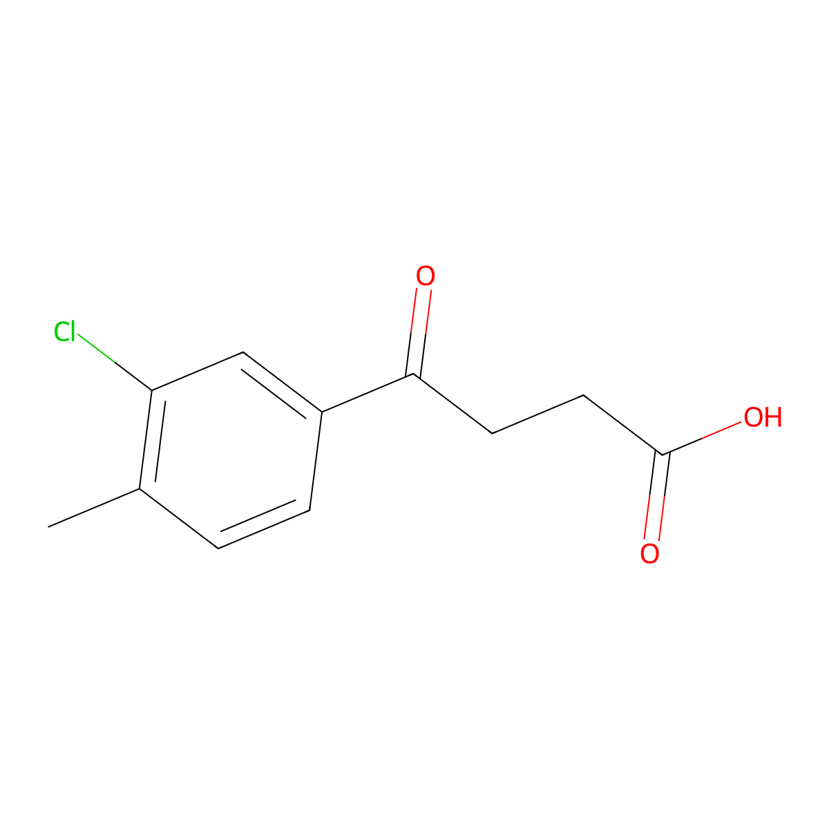 3-Chloro-4-methyl-gamma-oxobenzenebutanoic acid molecular structure, CAS 62903-06-4