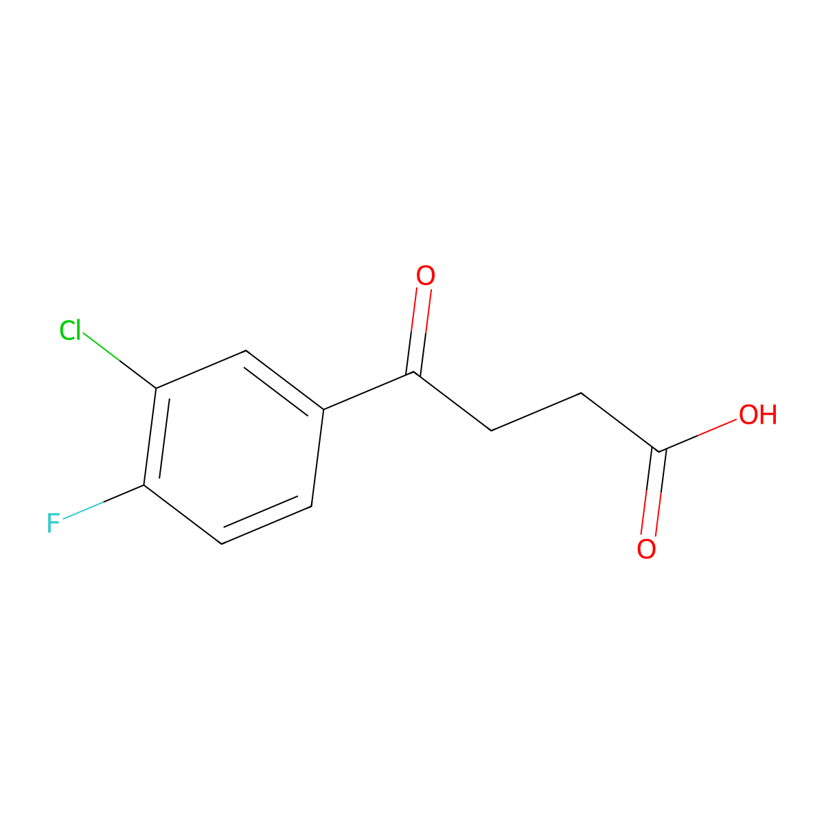 4-(3-Chloro-4-fluorophenyl)-4-oxobutanoic acid molecular structure, CAS 62903-16-6