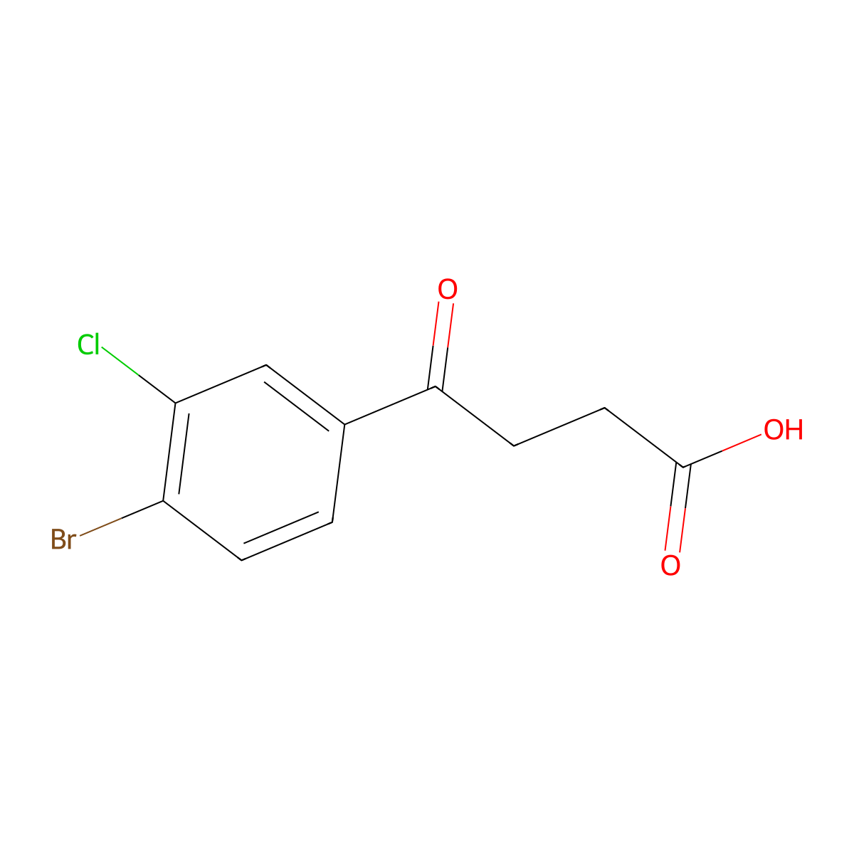 Benzenebutanoic acid, 4-bromo-3-chloro-gamma-oxo- molecular structure, CAS 62903-20-2
