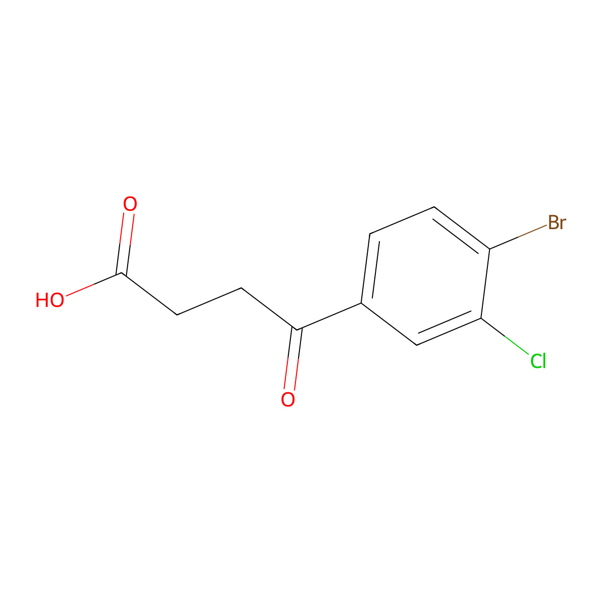 Benzenebutanoic acid, 4-bromo-3-chloro-gamma-oxo- molecular structure, CAS 62903-20-2