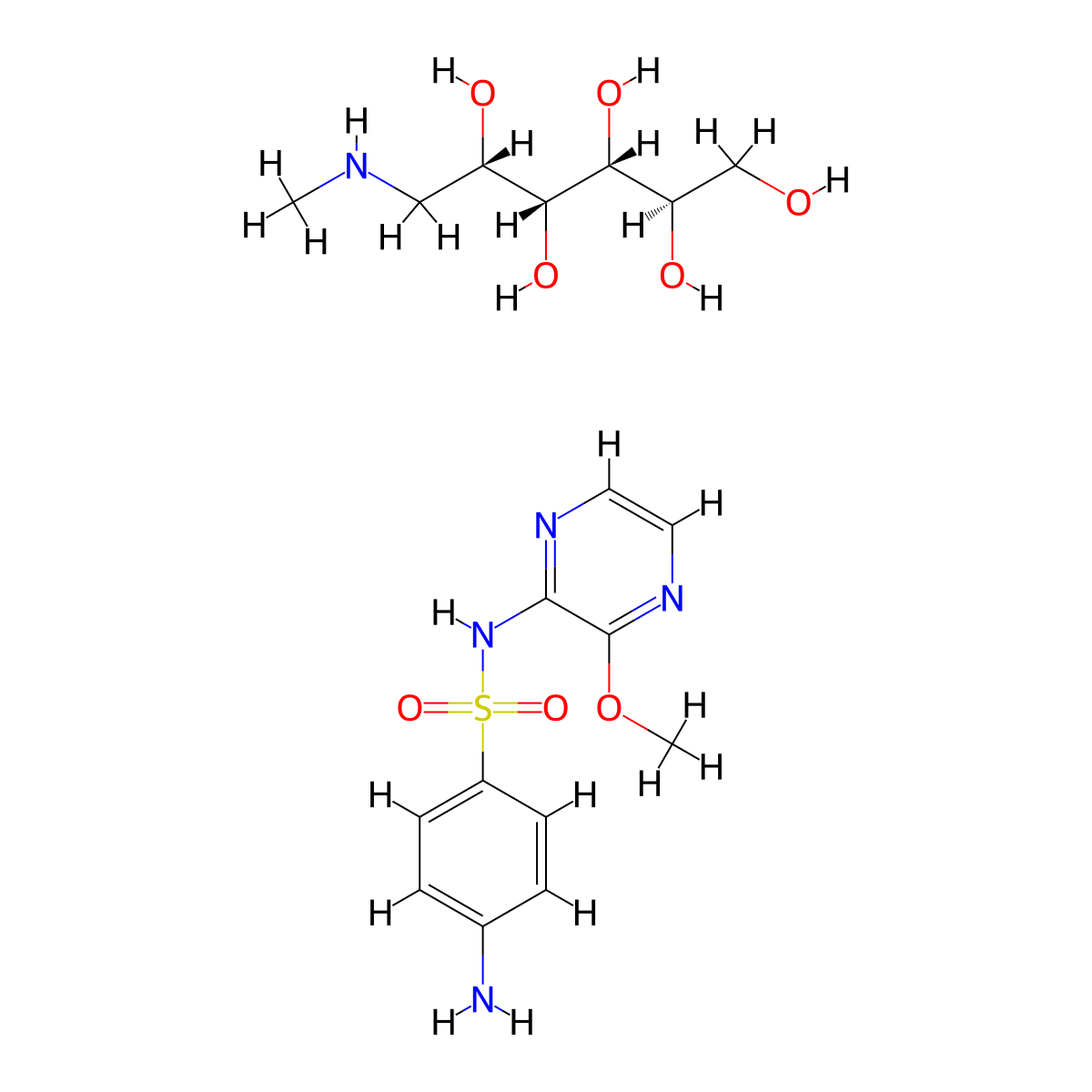 sulfalene n-methylglucamine salt molecular structure, CAS 62907-78-2
