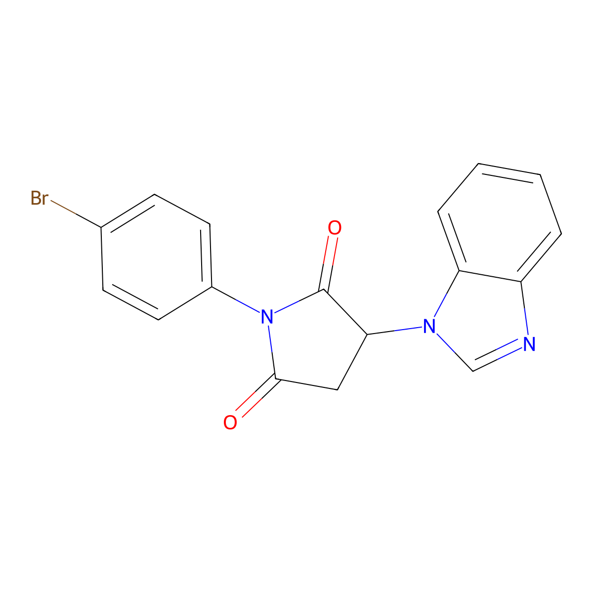 3-(Benzimidazol-1-yl)-1-(4-bromophenyl)pyrrolidine-2,5-dione molecular structure, CAS 62908-91-2