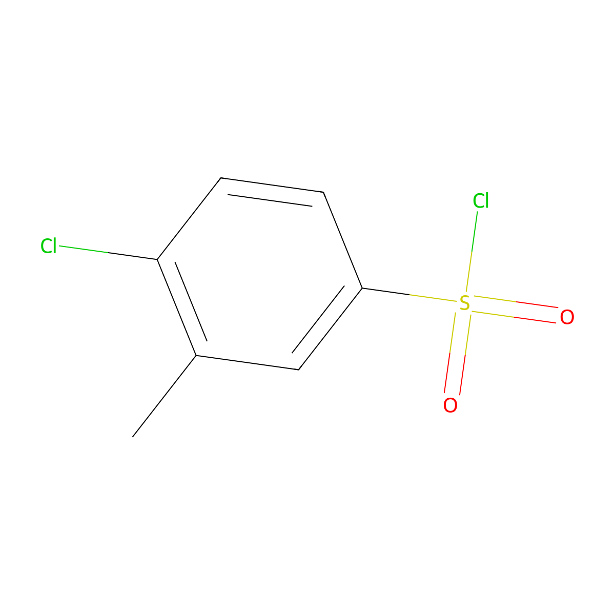 4-Chloro-3-methylbenzene-1-sulfonyl chloride molecular structure, CAS 6291-02-7