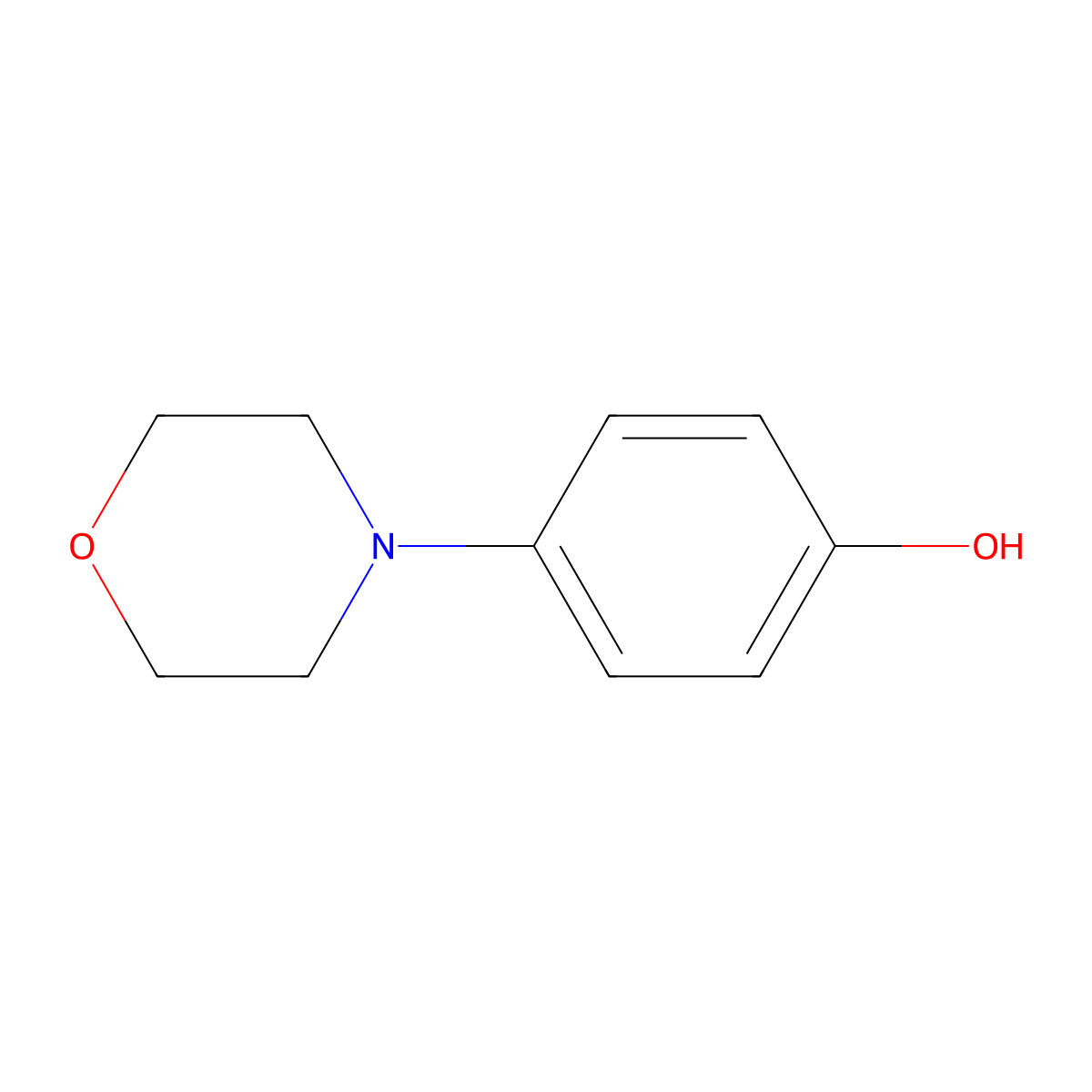 4-Morpholinophenol molecular structure, CAS 6291-23-2