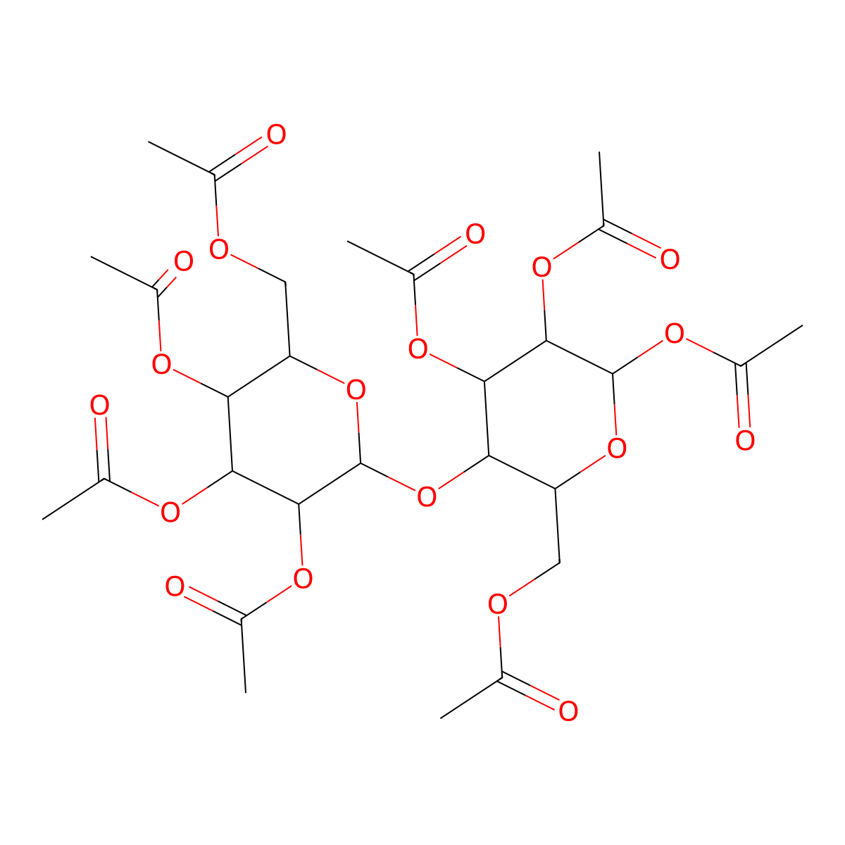 Lactose octaacetate molecular structure, CAS 6291-42-5